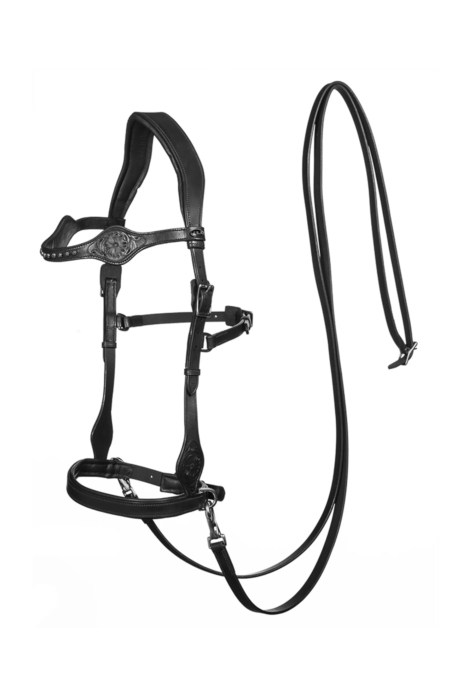 Cheap fra Dandy Sidepull (System 3) Leder, Met Leren Clip Teugels Black